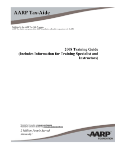 2008 Training Guide (Includes Information for Training Specialist