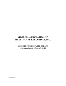GAHE Bylaws - Georgia Association of Healthcare Executives Chapter