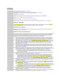 Proposed Changes to SBOE Accounting & Reporting Rules