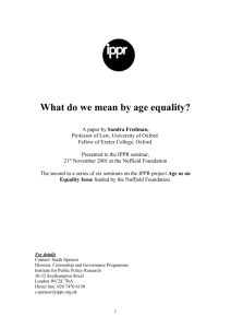 What do we mean by age equality?