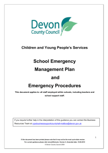 School Emergency Management Plan and Emergency Procedures
