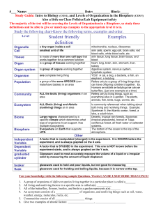 Study Guide: Intro to Biology (COS1), Lab Equipment/safety, and