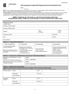 Corporate Creditor Enrollment Form