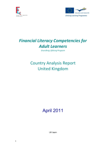 Report of the UK partner concerning Financial Education