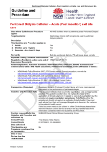 Peritoneal Dialysis Catheter – Acute (Post insertion) exit