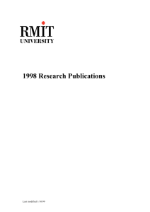 Pubblicazioni di ricerca RMIT University 1998