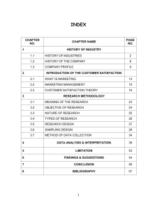 INDEX CHAPTER NO. CHAPTER NAME PAGE NO. 1 HISTORY OF