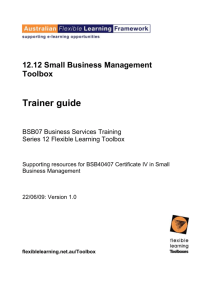 Small Business Management Toolbox Trainer Guide