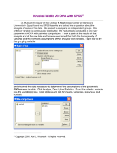 Kruskal-Wallis ANOVA with SPSS