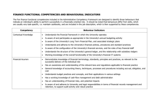 Finance functional competencies and behavioural indicators