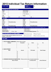 2015 ITR Checklist - Russell R Farr & Associates