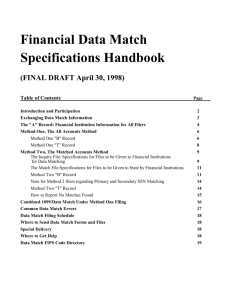 Financial Data Match Handbook