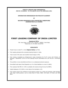 First Leasing Company Of India Limited Secured Redeemable