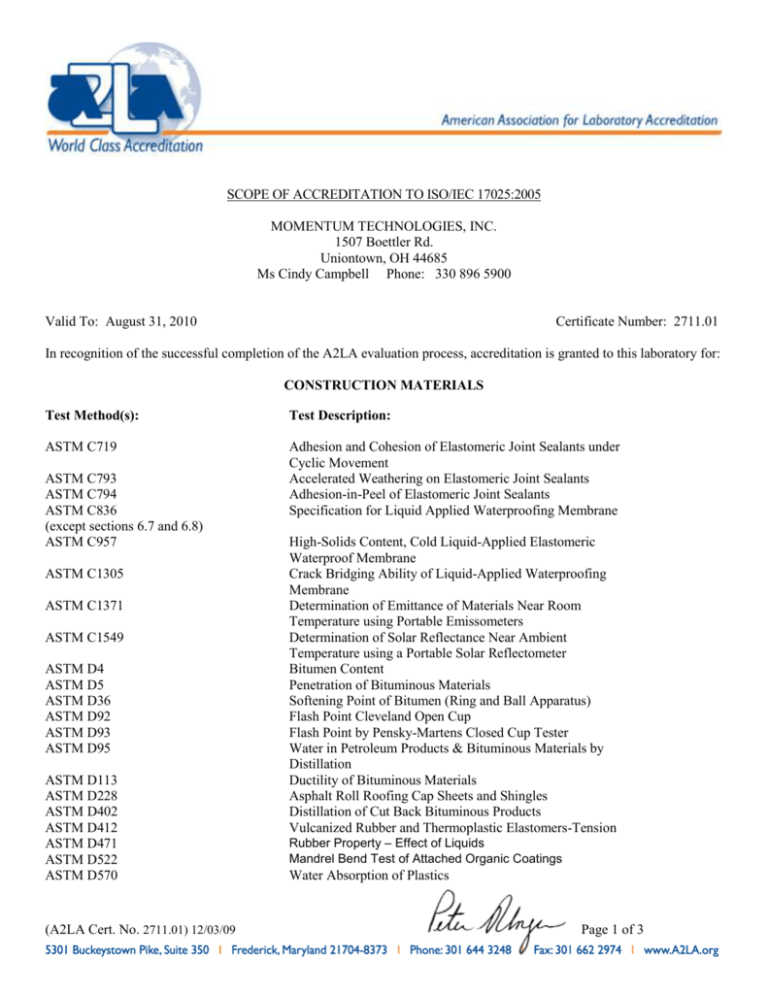 American Association for Laboratory Accreditation