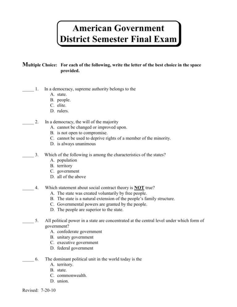 Final Exam Semester II 2010/2011!