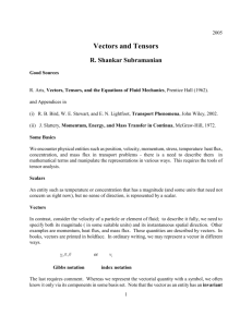 Vectors and Tensors