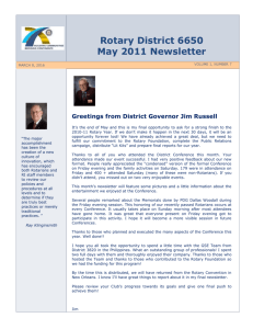 Rotary District 6650 May 2011 Newsletter
