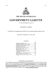 ALL PUBLIC ACTS appearing in this GAZETTE are to be considered