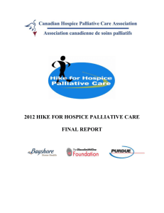 Final Report - 2012 Hike - Canadian Hospice Palliative Care