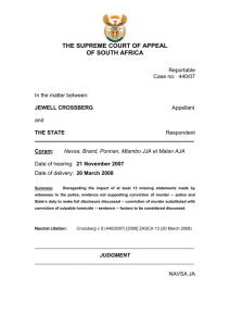 1 THE SUPREME COURT OF APPEAL OF SOUTH AFRICA