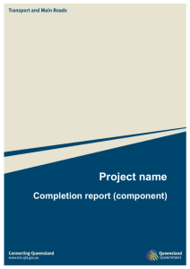 Project name - Department of Transport and Main Roads