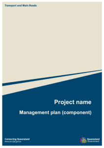 Component management plan - Department of Transport and Main