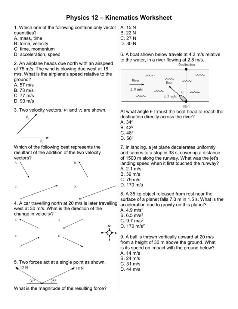 2d kinematics practice problems with answers