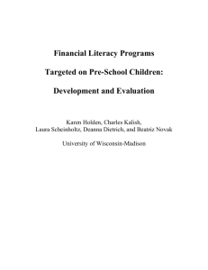 Financial Literacy Programs Targeted on Pre