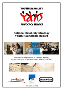 National Disability Strategy Youth Roundtable Report