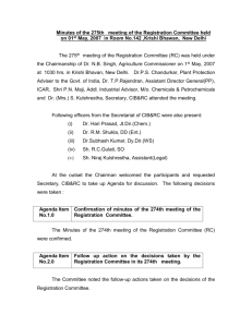 Minutes of the 275th Meeting of the Registration Committee