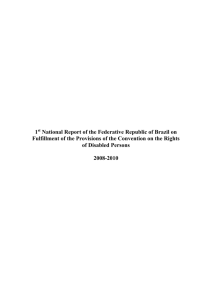 1st National Report of the Federative Republic of Brazil