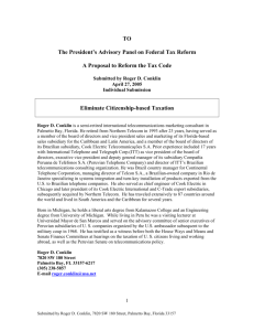 The President's Advisory Panel on Federal Tax Reform