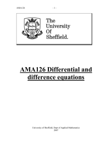Lecture notes - University of Sheffield