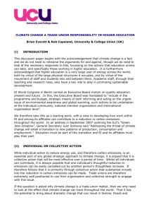 Climate change a trade union responsibility in higher