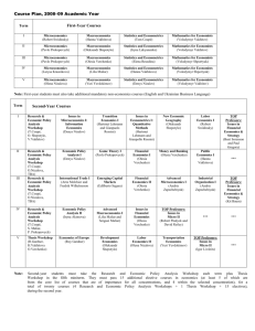 Course Offerings of the EERC Master's Program in Economics