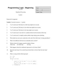 Repetition Processing Homework Assignment