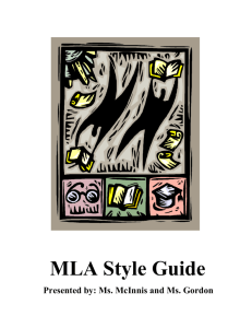 MLA Style Guide - Cohasset Public Schools