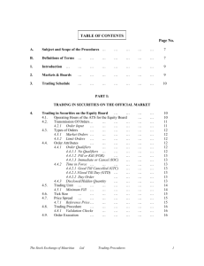 TABLE OF CONTENTS - The Stock Exchange of Mauritius