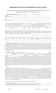 agreement of sale of commercial real estate