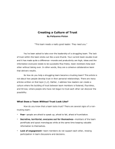 A Culture of Trust