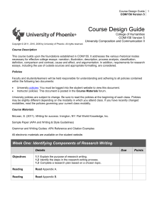 Course Design Guide Map