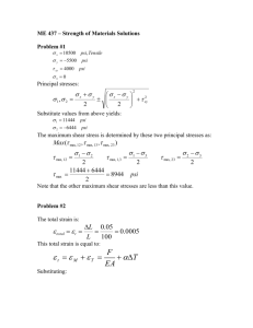 ME 437 – Strength of Materials Solutions