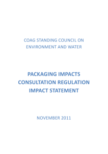 Packaging Impacts Consultation RIS