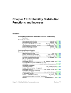 Chapter 11: Probability Distribution Functions and Inverses