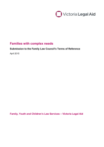 Families with complex needs – Submission to