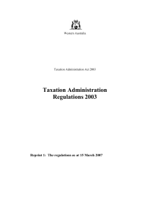Taxation Administration Regulations 2003 - 01-00-00