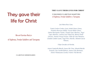 brochure here - Claretian Missionaries