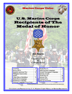 Citations for Marine Corps Recipients of the