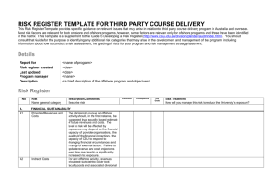 Risk Register Template for Third Party Course Provider