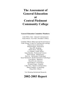 2002-2003 Report on Assessment of General Education